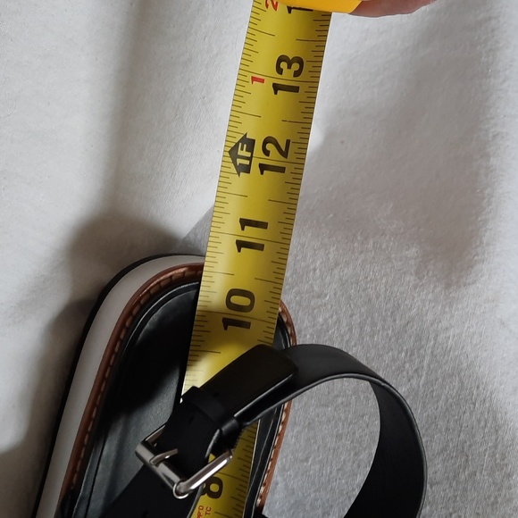 VINCE Chunky Leather Strappy Platform Sandals, Black, Tan, White - Picture 8 of 8